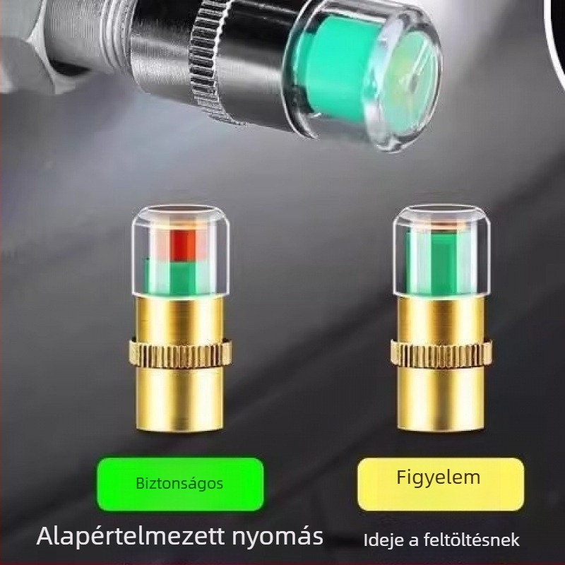 Gumiabroncsnyomás-mérő — univerzális, nagy pontosságú detektor, anyagok: rozsdamentes acél, rézmag, műanyag mag