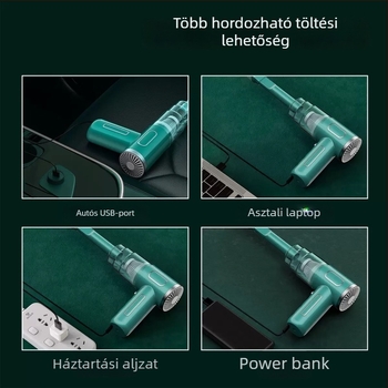 Kézi autó porszívó vezeték nélküli töltéssel, autó- és otthoni használatra, nagy szívóerő, hordozható, kompakt (65W; szívóerő 2100–3000 Pa; beépített akkumulátor 1600–2000 mAh; üzemidő 1–3 óra)