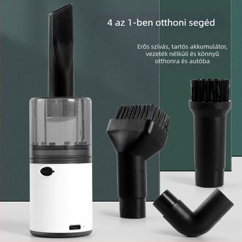 Többcélú hordozható porszívó pumpával és éjszakai fénnyel, vezeték nélküli USB-töltés, beépített 1001–1600 mAh akkumulátor, 1,5–2,5 W teljesítmény, sík szívófej