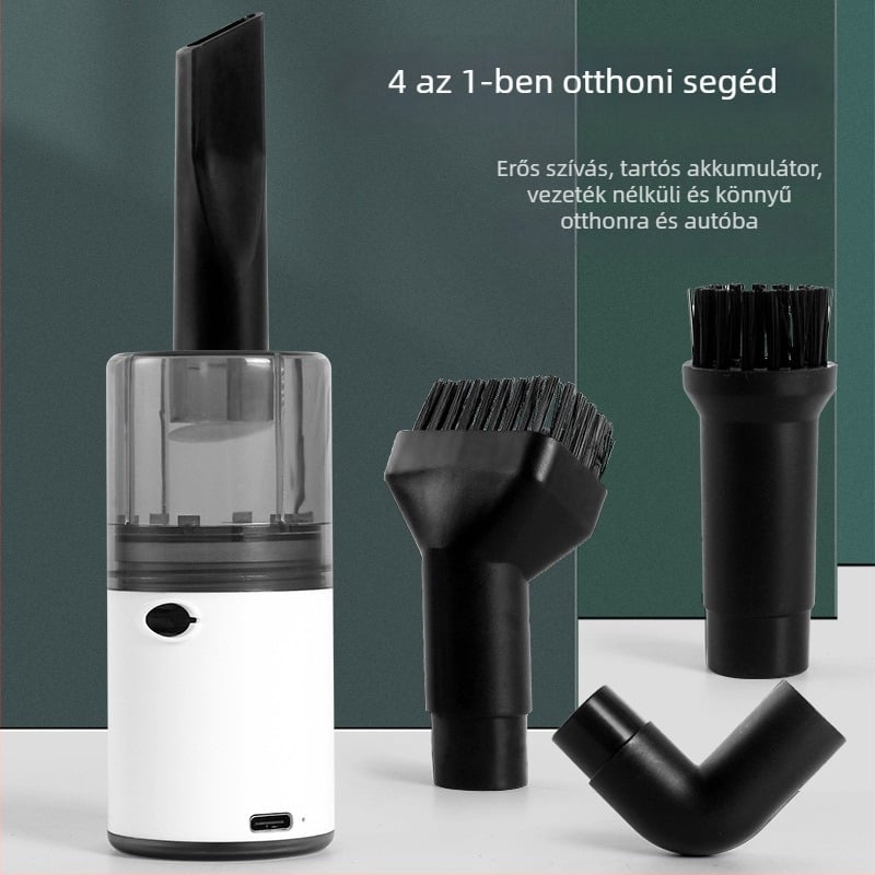 Többcélú hordozható porszívó pumpával és éjszakai fénnyel, vezeték nélküli USB-töltés, beépített 1001–1600 mAh akkumulátor, 1,5–2,5 W teljesítmény, sík szívófej