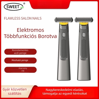 Elektromos borotva és szakáll-trimmelő, 1 pengés reciprocáló fej (USB töltés; 50 perc üzemidő; beépített akkumulátor 100–300 mAh)