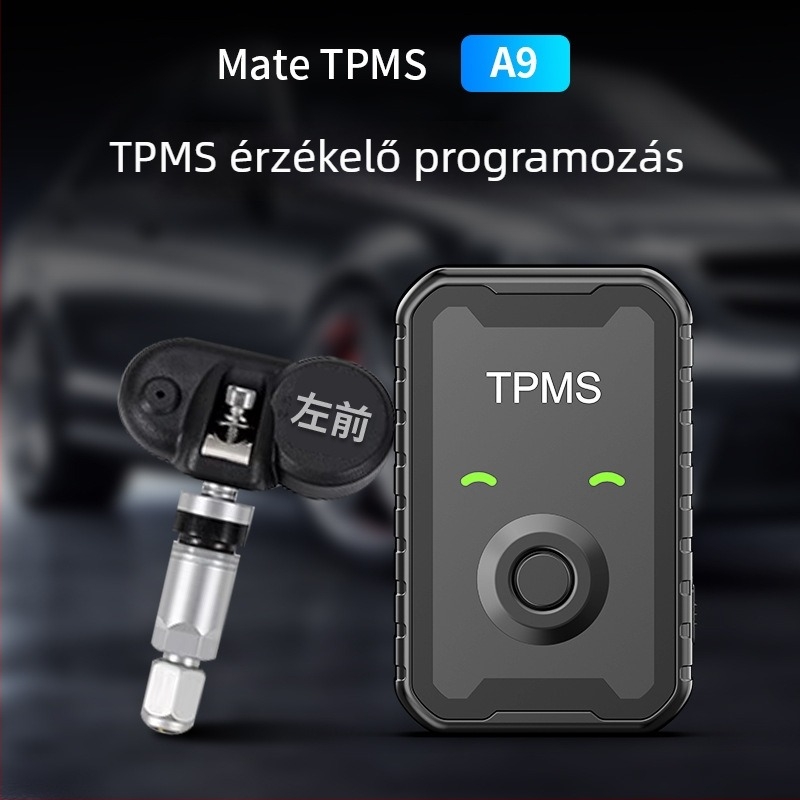 Rhonda A9 univerzális TPMS szenzor aktiváló és párosító eszköz motorkerékpárokhoz — hordozható, digitális kijelző, vízálló, nyomás tartomány 0–6 bar, magas precizitású nyomásfigyelő rendszer