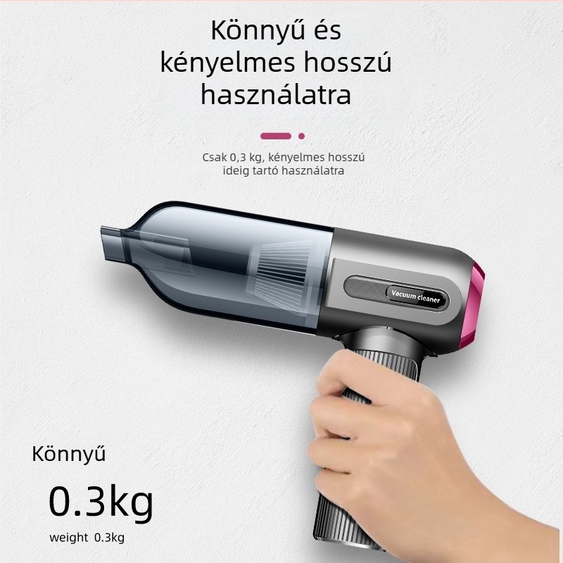 Kézi, vezeték nélküli porszívó – hordozható, 80W, 20 000 Pa, újratölthető, All-in-One fújási funkcióval, autó- és kültéri használatra