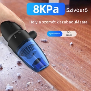 Vezeték nélküli kézi porszívó – Mini asztali, beépített 5001mAh akkumulátor, USB tápegység, 75W, sík fej