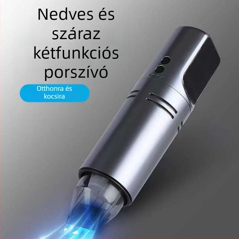 Kézi autó porszívó világítással — mini vezeték nélküli nedves-száraz porszívó, 2300Pa, 7.5V, 75W, újratölthető