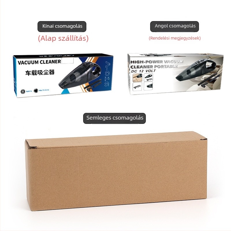 Kézi autó porszívó, 12V, 120W, 3300Pa, 12V-es cigaretta-gyújtó csatlakozással