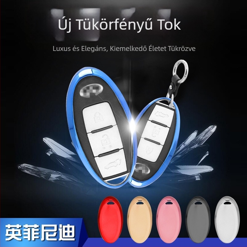 Nissan Infiniti kulcsfob tok – TPU puha burkolat, modell 12, kompatibil Sylphy, Teana, Qashqai, X-Trail, Pathfinder; márka Caliphate
