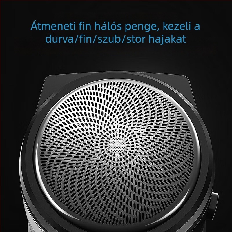Elektromos egyfejű borotva, szénkefe nélküli motorral, újratölthető, kivehető és mosható fej, üzemidő 45–60 perc