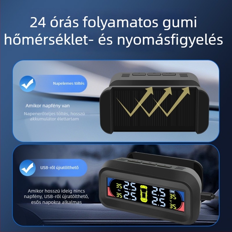 Autó gumiabroncsnyomás-monitor - hordozható modell, t10, termékkód F79tm697h7h67t