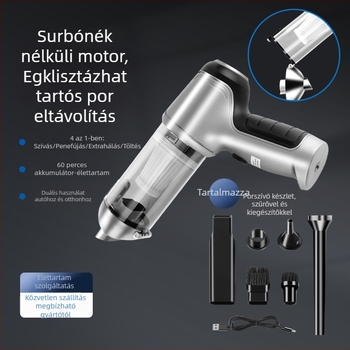 Vezeték nélküli, brushless autómini porszívó – erős, hordozható, újratölthető, 7.4V, 80W, 10000Pa