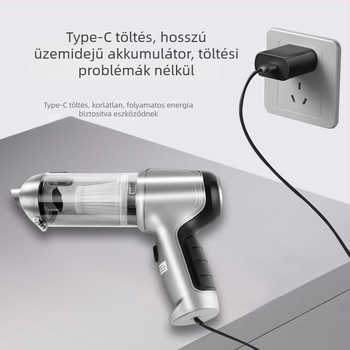 Vezeték nélküli, brushless autómini porszívó – erős, hordozható, újratölthető, 7.4V, 80W, 10000Pa