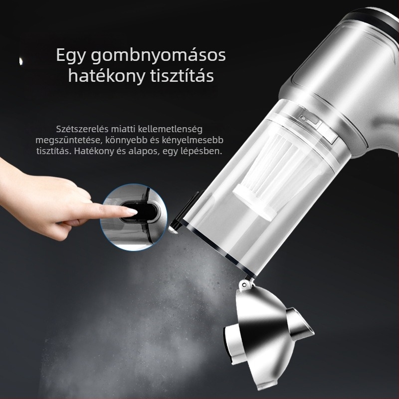 Vezeték nélküli, brushless autómini porszívó – erős, hordozható, újratölthető, 7.4V, 80W, 10000Pa