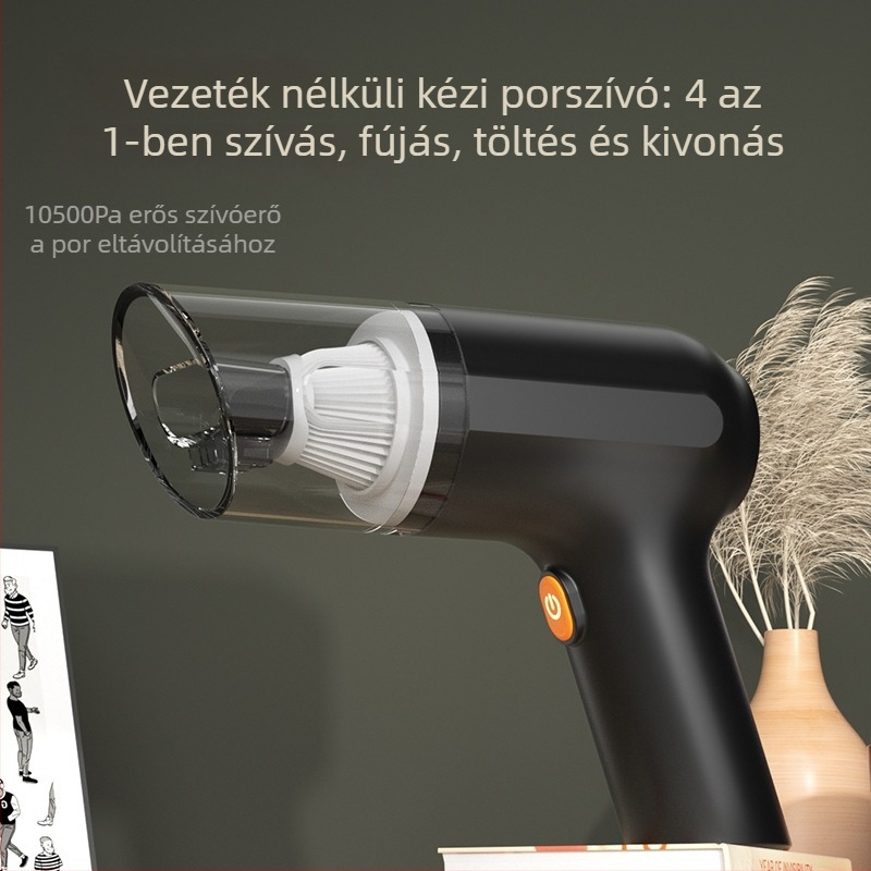 Green Song kézi vezeték nélküli autó porszívó, 7.4V, 80W, 11000Pa, újratölthető