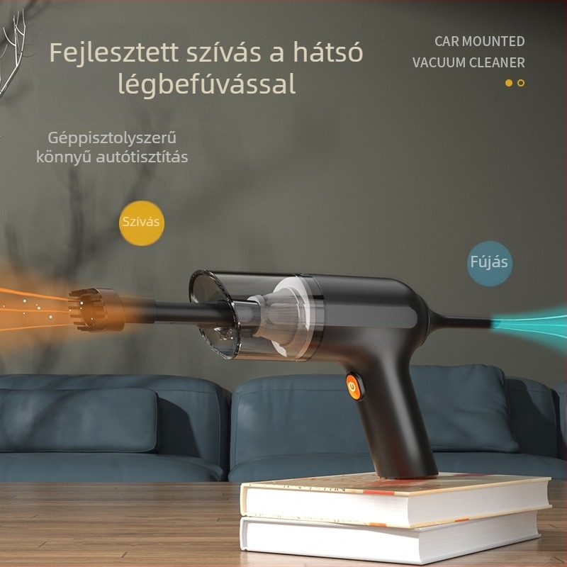Green Song kézi vezeték nélküli autó porszívó, 7.4V, 80W, 11000Pa, újratölthető