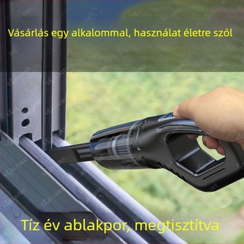 Kábeltelen autó- és otthoni kézi porszívó, kézi működtetésű, 300 W bemenet, 20000 Pa szívóerő, 60+ perc üzemidő, újratölthető