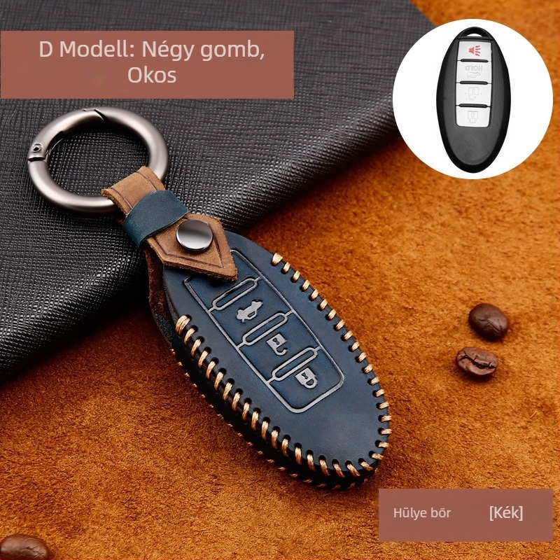 Valódi bőr kulcstartó tok Nissan X-Trail, Sylphy, Teana, Blue Bird, Qashqai, Tiida | Youruitu