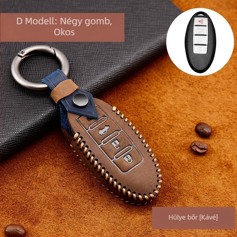 Valódi bőr kulcstartó tok Nissan X-Trail, Sylphy, Teana, Blue Bird, Qashqai, Tiida | Youruitu