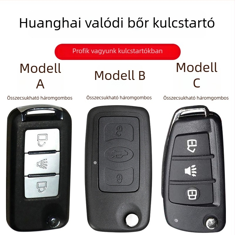 Yellow Sea autókulcs tok N3/N7/N2S/N2/N1 — tehénbőr, nemzeti stílus, testreszabás nélkül
