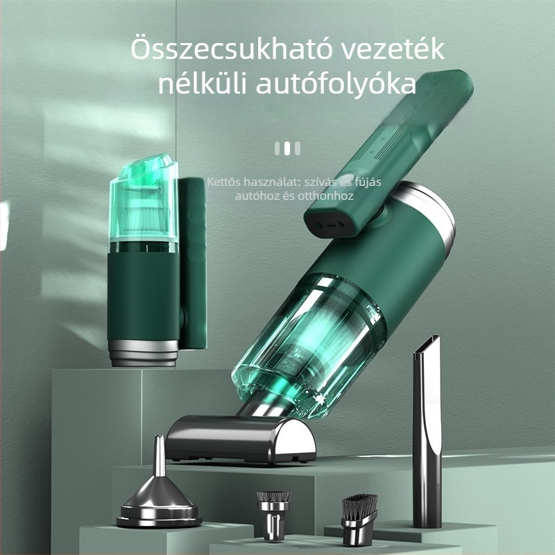 Autóiporszívó, 120 W, 7,4 V, 9000 Pa, vezeték nélküli, újratölthető