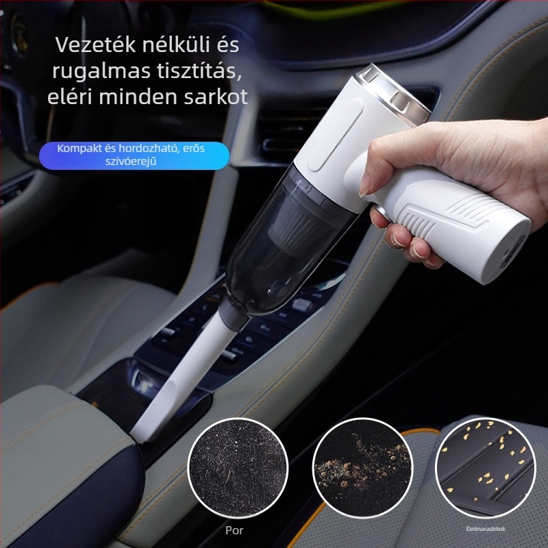 3 az 1-ben hordozható vezeték nélküli porszívó autó- és otthoni használatra, 120W, 5500Pa, üzemidő 30 perc