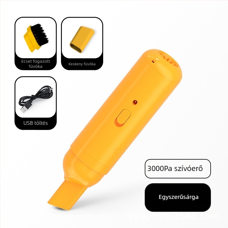 Kézi autós porszívó, hordozható, száraz típus, lapos fej, por tartály, szívás 10.1–15 kPa, névleges teljesítmény 3.7