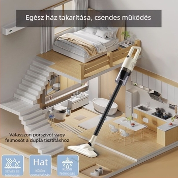 Nélkül vezeték nélküli kézi porszívó otthoni és autós használatra, atkák eltávolítása, háziállat-szőr eltávolítása, erős szívás 20 000 Pa, 300 W, sterilizálás, nedves-száraz tisztítás