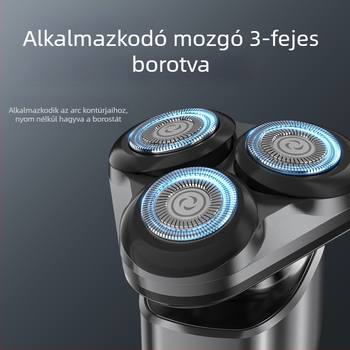 Jin Zheng elektromos borotva plovó fejjel, forgó 3 penge fej, leválasztható és mosható fej, beépített akkumulátor, üzemidő körülbelül 60 perc