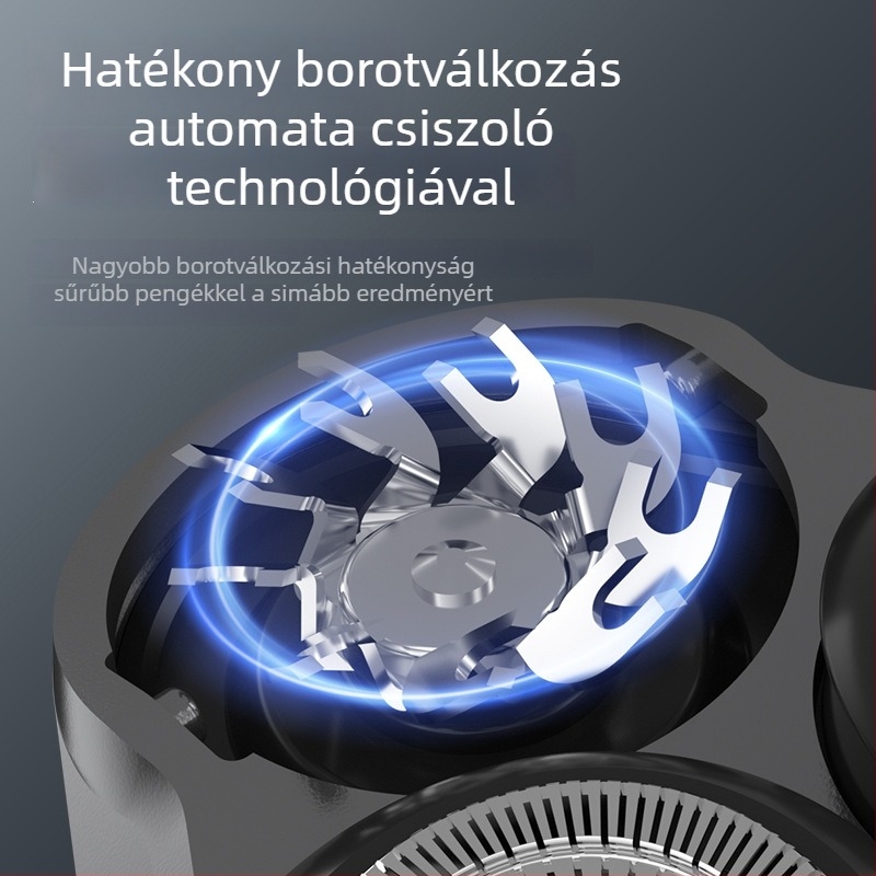 Jin Zheng elektromos borotva plovó fejjel, forgó 3 penge fej, leválasztható és mosható fej, beépített akkumulátor, üzemidő körülbelül 60 perc