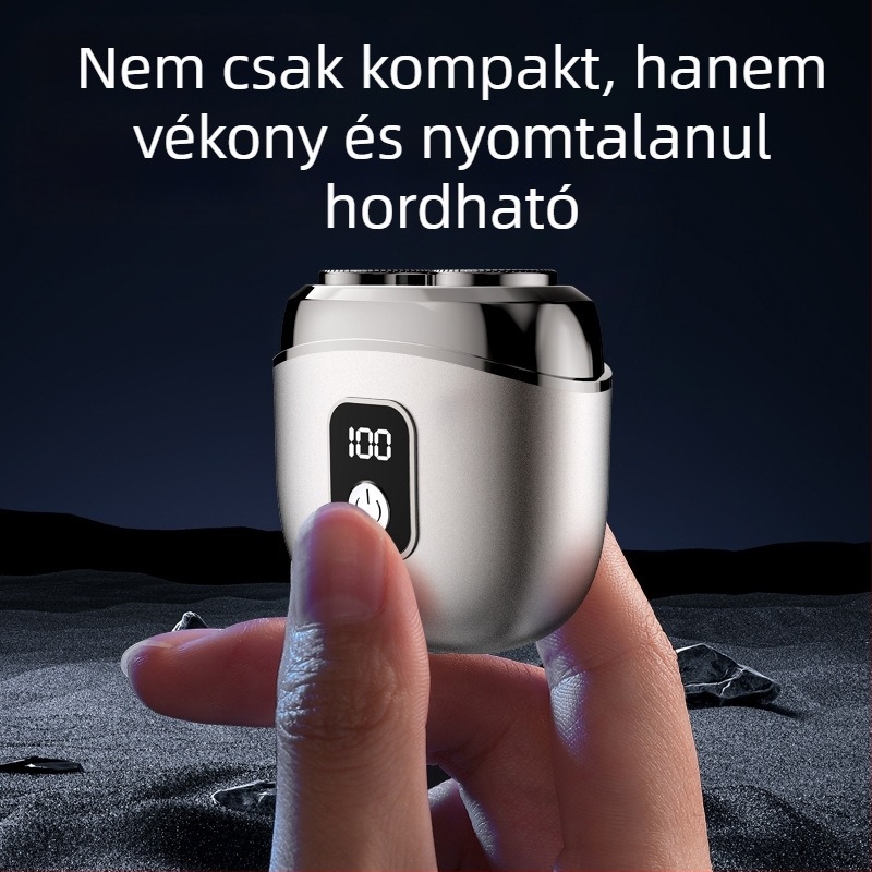 Ötvözetes elektromos borotva, teljesen mosható, hordozható és erős, férfiaknak, mini digitális kijelzővel, kompakt kialakítás