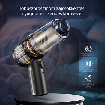 Kézi, vezeték nélküli autópor- és fújó készülék – multifunkciós, max. 35W, 3.7V, újratölthető, kb. 5 perc üzemidő, HEPA szűrő