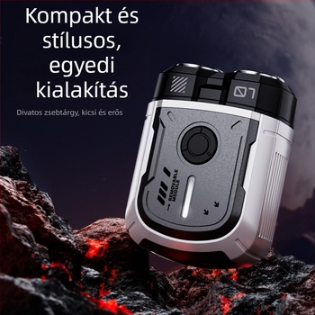 Férfi elektromos borotva, 2026-os új modell, USB töltés, nedves és száraz használat, forgó fej két élezéssel, lebegő fej
