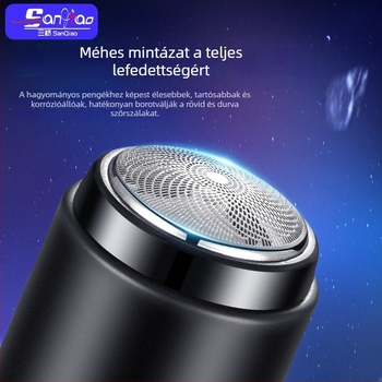 Elektromos borotva, mini kompakt, újratölthető, 3 pengével, utazáshoz hordozható
