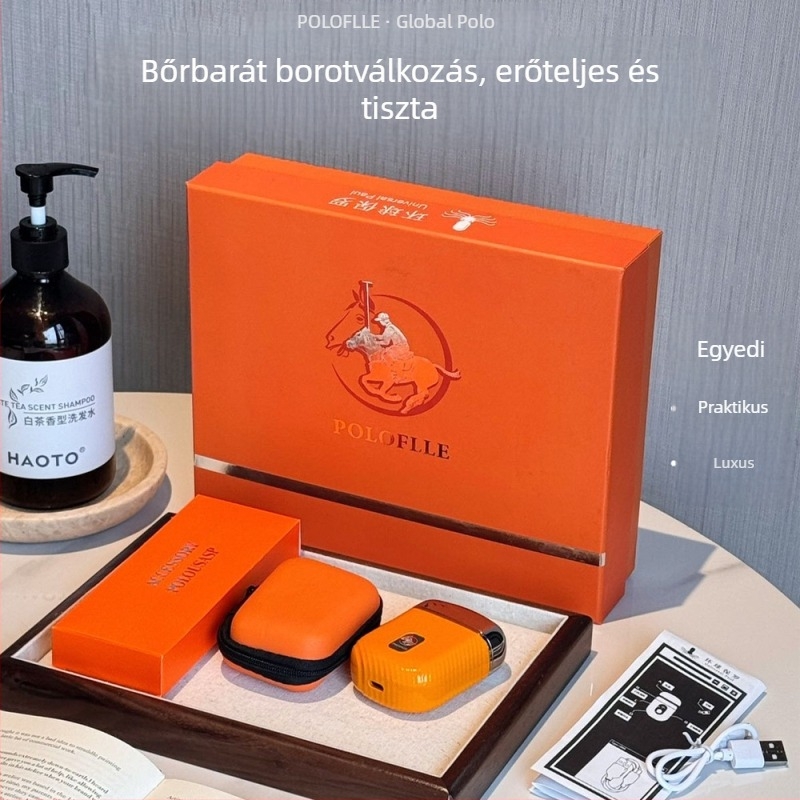 Paul új férfi elektromos borotva háztartási használatra, többfunkciós, utazáshoz kompakt, kettős fejű mágneses kivitel