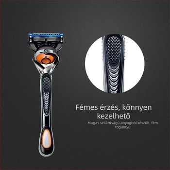 Kézi borotva öt rétegű nyéllel, külön szerszámtartó a pengéhez, alkalmas hónalj és lábszár borotválására, 500 darabos doboz