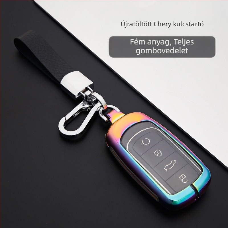 Fém kulcstok Chery Tiggo 8 Plus és Arrizo 5 Plus modellhez – cinkötvözet, teljes körű kulcsvédő