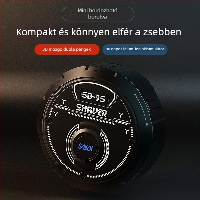 Új modell elektromos borotva, teljesen mosható, hordozható szakállvágó férfiaknak, ajándék