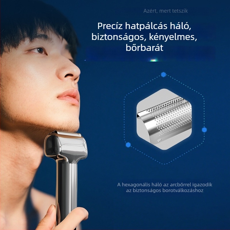 Minhuang férfi elektromos borotva – nedves és száraz használat, teljesen mosható, 2 órás gyors töltés, beépített akkumulátor, alacsony zaj