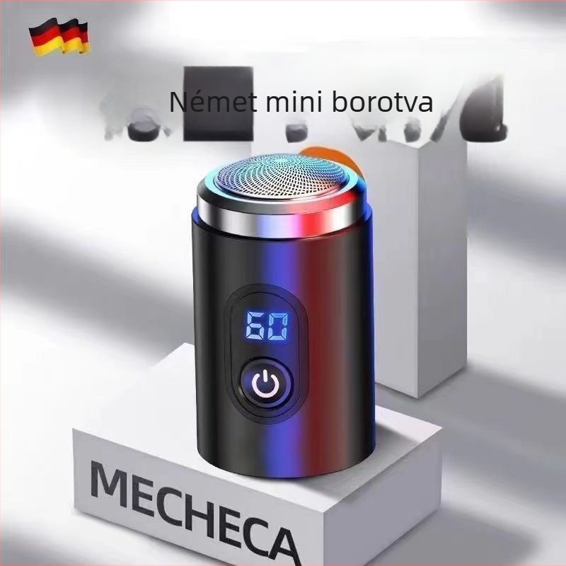 Férfi elektromos borotva, forgó fej 4+ pengével, nedves és száraz használat, beépített akkumulátor, LED kijelző