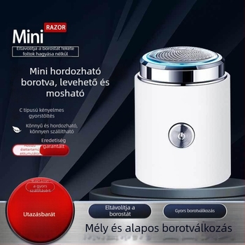 Elektromos mini hordozható borotva, új modell ajándékdoboza, a barátodnak, otthoni és autóhasználatra, fehér, 051 modell