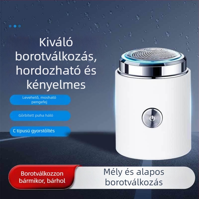 Elektromos mini hordozható borotva, új modell ajándékdoboza, a barátodnak, otthoni és autóhasználatra, fehér, 051 modell