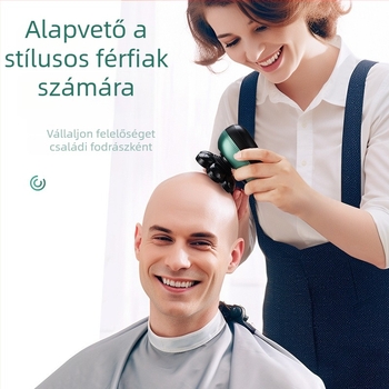 Elektromos arcszőrzet- és hajvágó készülék forgó fejjel, teljes testre vízálló, LED-kijelző, beépített 500–800 mAh akkumulátor, 90 perc üzemidő
