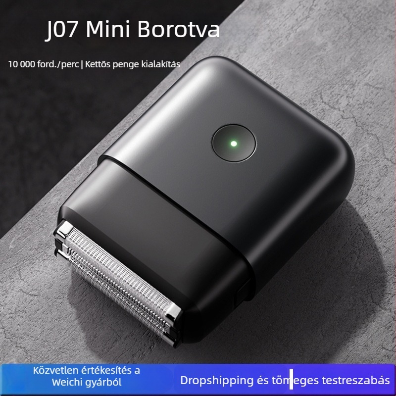 JIHHOO Férfi elektromos borotva, 3‑fejű fejjel, beépített akkumulátor, 60 perc működés, 4 órás töltés, száraz borotválkozás, teljesen mosható