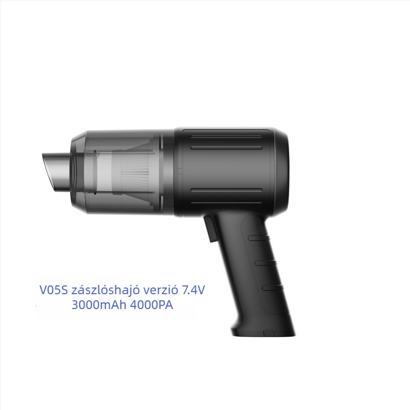 Autó mini porszívó, 12V, 120W, 4000Pa szívás, hordozható, töltéses, 1 m kábel
