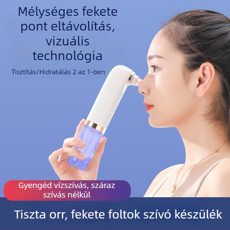 Otthoni használatra szánt mikro-buborékos fekete pötty eltávolító készülék, elektromos pórustisztító, levehető víztartállyal és fűtőfunkcióval
