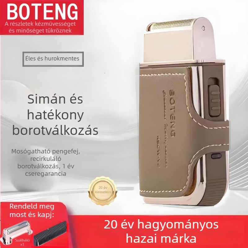 Férfiak számára készült elektromos borotva, lebegő fejjel és 1 pengefejjel, mosható fej, újratölthető, üzemidő 60 perc