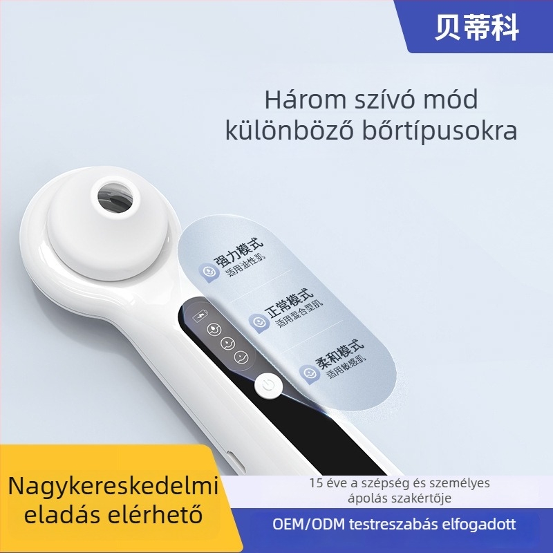 Ultrahangos vibrációval működő fekete pont eltávolító, vizuális pórustisztítás, szilikon ház, három fokozat, CE/ROHS