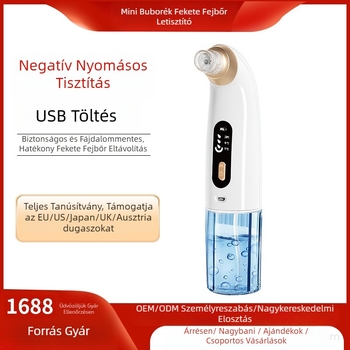 Ultrahangos fekete mitesszer leszívó készülék, modell X19, 3 sebesség, ABS burkolat