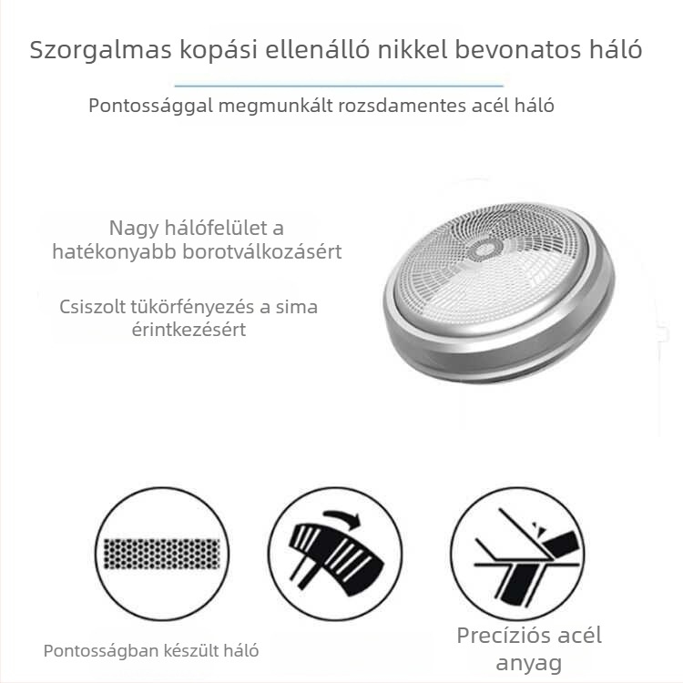 Real Man elektromos borotva – forgó fejű, 1 penge, akkumulátoros működés (külső elem), beépített akkumulátor nélküli, száraz használat