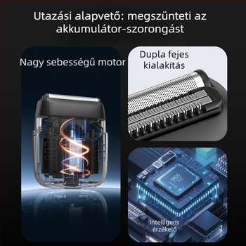 Reciprokáló elektromos borotva férfiaknak, teljesen mosható, kompakt utazáshoz, borotválkozó fej