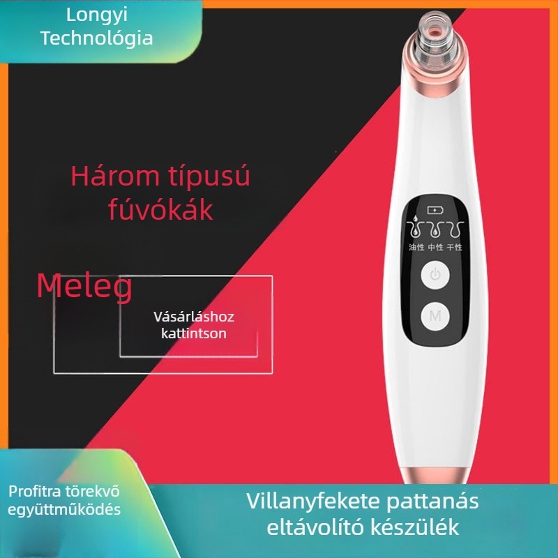 Elektronikus vákuumos mitesszer eltávolító készülék – Modell L1915, 3 fokozatban állítható, ABS ház, fizikai adszorpció